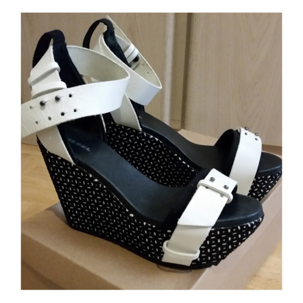 NEW Diesel platform leather sandals EUR 38 US 7.5